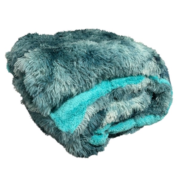 Pilota Cocolino Fluffy cu blanita, 200x230cm, Turquoise degrade [1]
