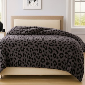 Pătură din Blanita Cocolino Groasa, 200x230 cm, Leopard, Gri Pătură din Blanita Cocolino Groasa, 200x230 cm, Leopard, Gri