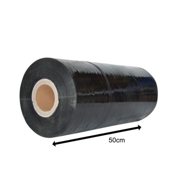 Folie Stretch Neagră, 50cm, 23my, 16kg, 1340ml/rolă, Uz Automat [1]