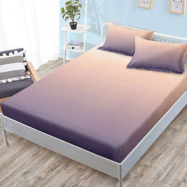 Cearsaf cu elastic, FINET, 180x200cm, 2 fete de perne 50x70cm, Mov, Roz, degrade [1]