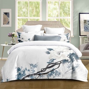 Lenjerie pat dublu, Primăvara, FINET, Cearsaf cu Elastic 180x200cm, 4 piese, Alb, Albastru, model elegant clasic - Lux Absolut, Delicatețe și Eleganță Desăvârșită Lenjerie pat dublu, Primăvara, FINET, Cearsaf cu Elastic 180x200cm, 4 piese, Alb, Albastru, model elegant clasic - Lux Absolut, Delicatețe și Eleganță Desăvârșită