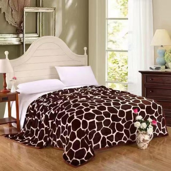 Patura pufoasa cocolino 200x230cm, 240g/mp, Bej, Maro, Pete [1]