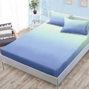 Cearsaf cu elastic, FINET, 180x200cm, 2 fete de perne 50x70cm, Bleu, degrade Cearsaf cu elastic, FINET, 180x200cm, 2 fete de perne 50x70cm, Bleu, degrade