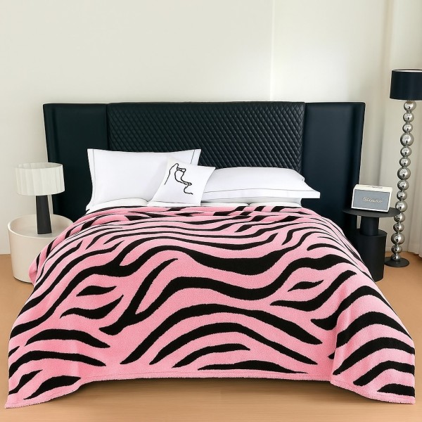   Pătură Cocolino Groasa, 200x230 cm, Zebra, Roz Deschis [1]