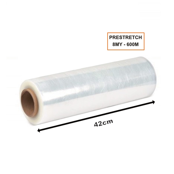 Folie PreStretch Transparentă, 420mm, 8my, 1.9kg, 600ml [1]