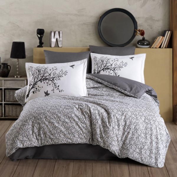 Lenjerie Pat Dublu, Bumbac 100% Poplin, 4 piese, Hobby Arianna – Gri [1]