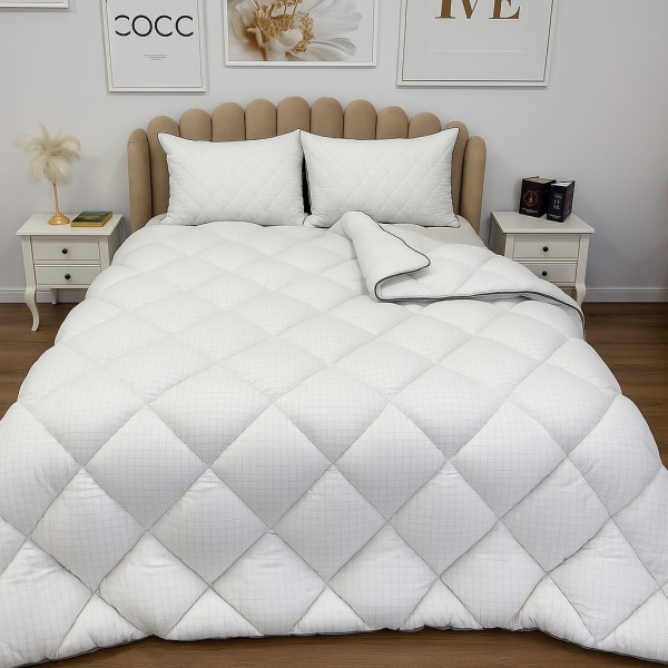 Pilota 200x220cm, Casetata, cu Puf Siliconizat, Fabricata in Romania [1]