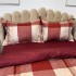 Lenjerie pat dublu, bumbac satinat, cu doua feţe, 4 piese,  Grena, Alb, Carouri [7]