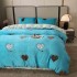 Lenjerie pat dublu, Super Pufoasa COCOLINO, 4 piese, Bleu, inimioare [5]