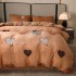 Lenjerie pat dublu, Super Pufoasa COCOLINO, 4 piese, Maro Camel, inimioare [8]