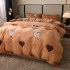 Lenjerie pat dublu, Super Pufoasa COCOLINO, 4 piese, Maro Camel, inimioare [7]