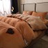 Lenjerie pat dublu, Super Pufoasa COCOLINO, 4 piese, Maro Camel, inimioare [15]