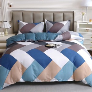 Lenjerie pat dublu cu Elastic (160x200cm si 180x200cm), bumbac satinat, Bej, Albastru, dreptunghiuri Lenjerie pat dublu cu Elastic (160x200cm si 180x200cm), bumbac satinat, Bej, Albastru, dreptunghiuri