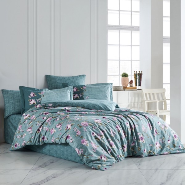 Lenjerie Pat Dublu, Bumbac 100% Poplin, 4 piese, Hobby Benita – Yesil [1]