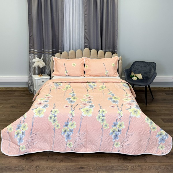 Cuvertură Pat Dublu, 3 Piese, Bumbac 100% Imprimat – Calitate Premium, cu Imprimeu Durabil, cod CSA-CV67 [1]
