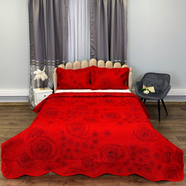 Cuvertură Pat Dublu, 3 Piese, Bumbac 100% Imprimat – Calitate Premium, cu Imprimeu Durabil, cod CSA-CV68 [1]