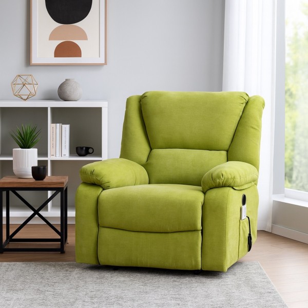 Fotoliu Cu Masaj Și Încălzire, Recliner Electric, Verde [1]