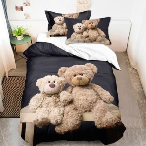 Lenjerie pat 1 PERSOANA (90x200cm, 100x200cm, 120x200cm), BUMBAC FINET, 4 piese, Identică cu Poza, Imprimeu Digital, Gri, Ursuleti Lenjerie pat 1 PERSOANA (90x200cm, 100x200cm, 120x200cm), BUMBAC FINET, 4 piese, Identică cu Poza, Imprimeu Digital, Gri, Ursuleti