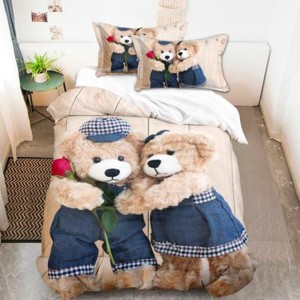 Lenjerie pat 1 PERSOANA (90x200cm, 100x200cm, 120x200cm), BUMBAC FINET, 4 piese, Identică cu Poza, Imprimeu Digital, Crem, Albastru, Ursulet Lenjerie pat 1 PERSOANA (90x200cm, 100x200cm, 120x200cm), BUMBAC FINET, 4 piese, Identică cu Poza, Imprimeu Digital, Crem, Albastru, Ursulet