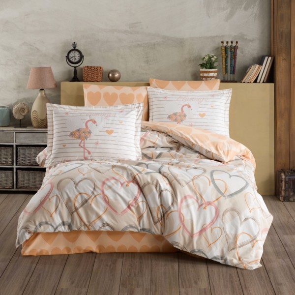 Lenjerie Pat Dublu, Bumbac 100% Poplin, 4 piese, Hobby Diana – Kahve [1]