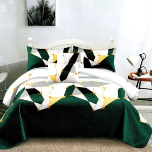 Lenjerie pat dublu, FINET Satinat, 6 piese, Alb, Galben, Forme Geometrice Lenjerie pat dublu, FINET Satinat, 6 piese, Alb, Galben, Forme Geometrice