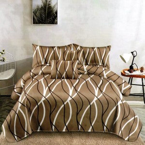 Lenjerie pat dublu, FINET, 6 piese, Bej, Linii Lenjerie pat dublu, FINET, 6 piese, Bej, Linii