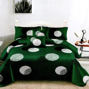 Lenjerie pat dublu, FINET Satinat, 6 piese, Verde, Buline