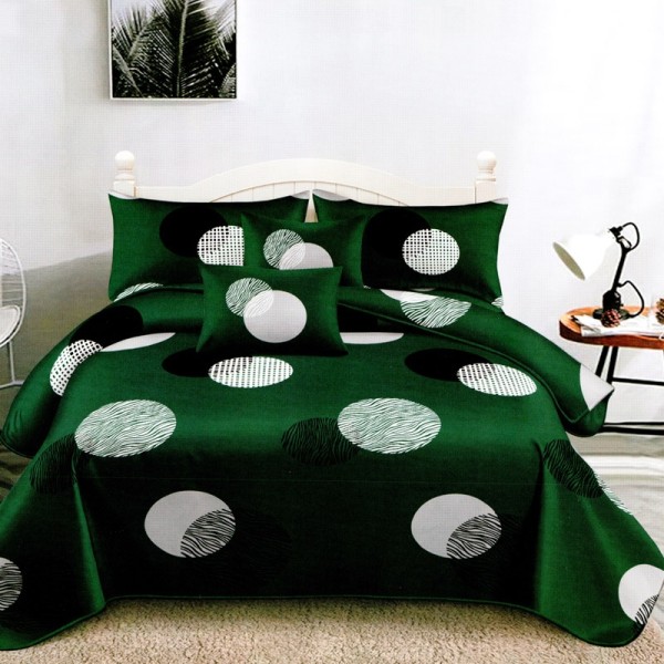 Lenjerie pat dublu, FINET Satinat, 6 piese, Verde, Buline [1]
