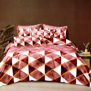 Lenjerie pat dublu, FINET Satinat, 6 piese, Alb, Roz, Forme Geometrice Lenjerie pat dublu, FINET Satinat, 6 piese, Alb, Roz, Forme Geometrice