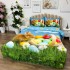Lenjerie de Pat Dublu,  Finet, Imprimeu Digital, 4 Piese, Bleu, Verde, Iepurașul si Coșul cu Oua Colorate [3]