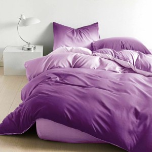Lenjerie pat dublu cu Elastic, bumbac satinat, Mov, degrade