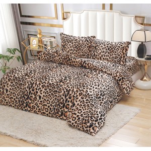 Lenjerie pat dublu, Super Pufoasa COCOLINO, 4 piese, animal print
