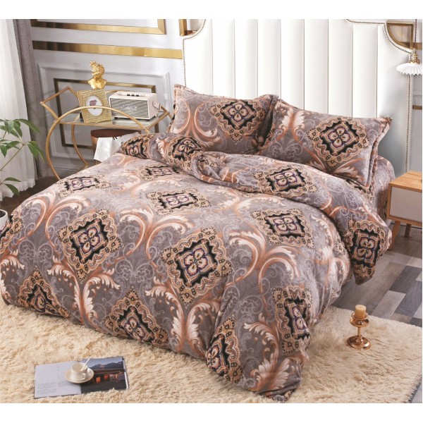 Lenjerie pat dublu, Super Pufoasa COCOLINO, 4 piese, bej, elegant [1]