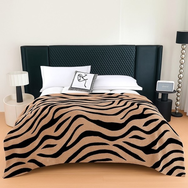   Pătură Cocolino Groasa, 200x230 cm, Zebra, Bej [1]