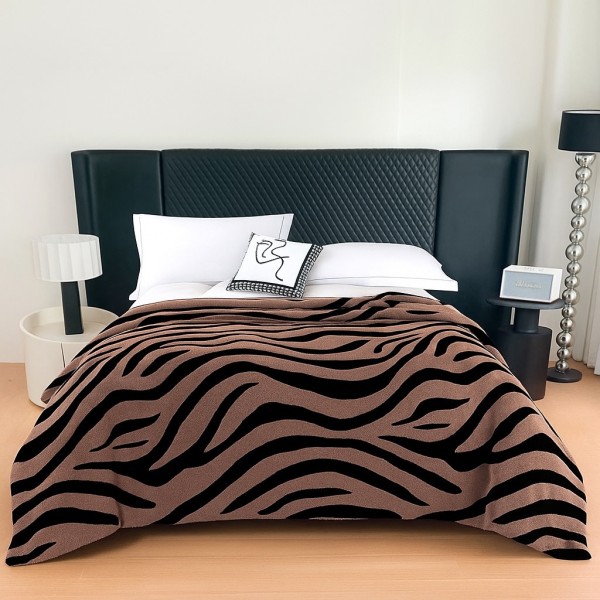   Pătură Cocolino Groasa, 200x230 cm, Zebra, Maro [1]