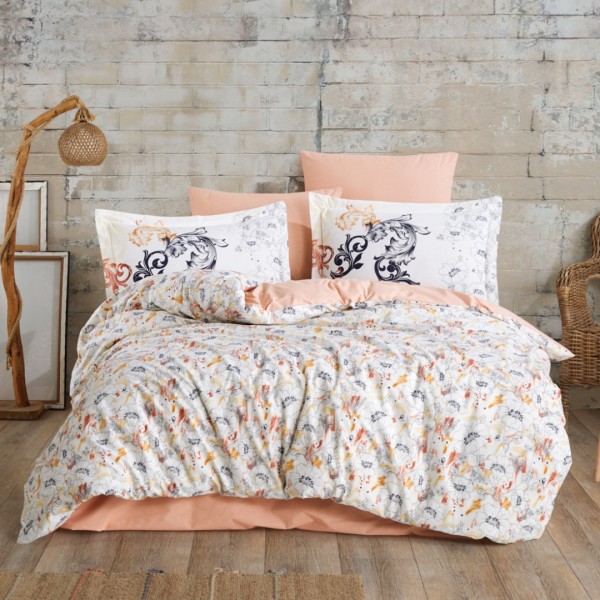 Lenjerie Pat Dublu, Bumbac 100% Poplin, 4 piese, Hobby Fiesta – Somon [1]