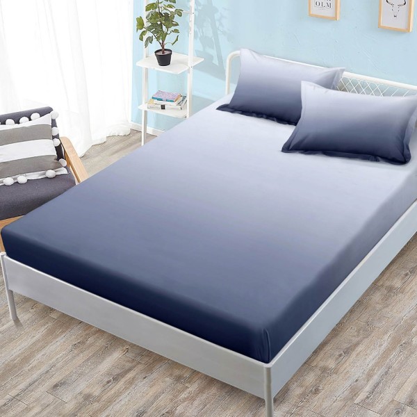 Cearsaf cu elastic, FINET, 180x200cm, 2 fete de perne 50x70cm, Albastru Petrol, degrade [1]