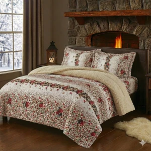 Lenjerie pat dublu cu Elastic, Super Pufoasa COCOLINO cu BLANITA, 4 piese, Ivoire, Flori Lenjerie pat dublu cu Elastic, Super Pufoasa COCOLINO cu BLANITA, 4 piese, Ivoire, Flori