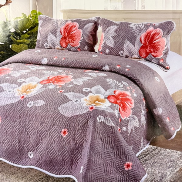 Cuvertură Pat Dublu, 3 Piese, Bumbac 100% Imprimat – Calitate Premium, cu Imprimeu Durabil, cod CSA-CV55 [1]