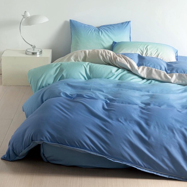 Lenjerie pat 1 PERSOANA, FINET, 4 piese, Bleu, degrade [1]