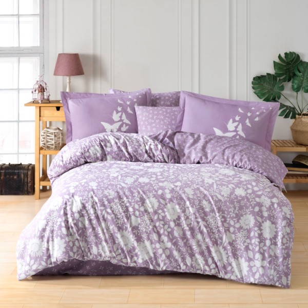 Lenjerie Pat Dublu, Bumbac 100% Poplin, 4 piese, Hobby Hira – Lila [1]