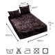 Cearșaf cu Elastic Cocolino 180x200x25 cm – Set cu 2 Fețe de Pernă, Gros și Pufos, Calitate Premium pentru Confort și Eleganță, Negru, Gri, Forme Geometrice