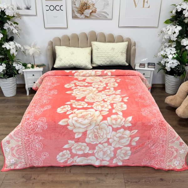 Patura pufoasa cocolino 200x230cm, 240g/mp, Somon, Flori [1]
