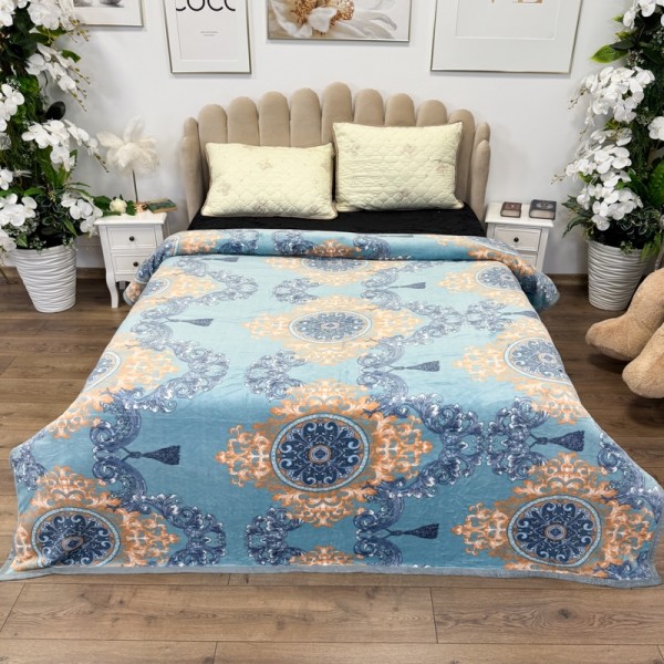 Patura pufoasa cocolino 200x230cm, 240g/mp, Aqua, Model Royal [1]
