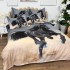 Lenjerie pat dublu,  FINET, 6 piese, IDENTICA CU POZA, cu Imprimeu Digital, Gri, Bej, Cal [3]