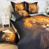 Lenjerie pat dublu,  FINET, 6 piese, IDENTICA CU POZA, cu Imprimeu Digital, Negru, Leu [4]