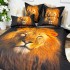 Lenjerie pat dublu,  FINET, 6 piese, IDENTICA CU POZA, cu Imprimeu Digital, Negru, Leu [11]