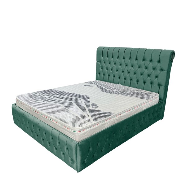 Pat Tapițat cu Catifea, Model Chesterfield, Verde, Model Sienna [1]