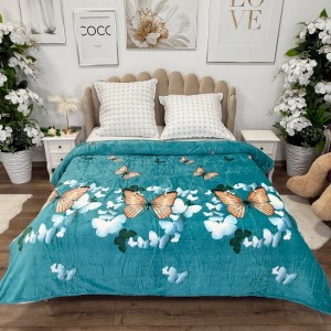 Patura pufoasa cocolino 200x230cm, 240g/mp, Turquoise, Fluturi