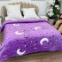 Patura pufoasa cocolino 200x230cm, 240g/mp, Lila, Stelute si Luna [2]